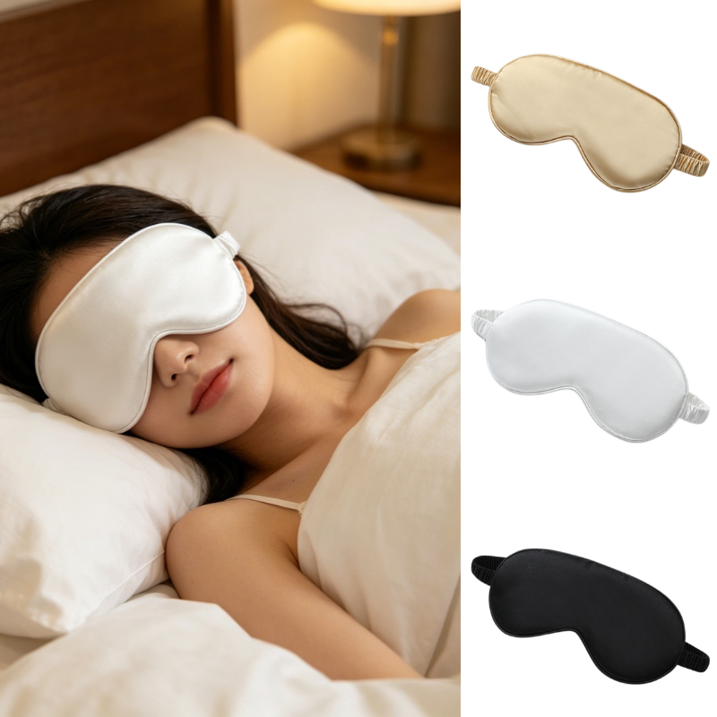 Home Office Gadgets - Luxurious Silk-Feel Sleep Eye Masks, Light