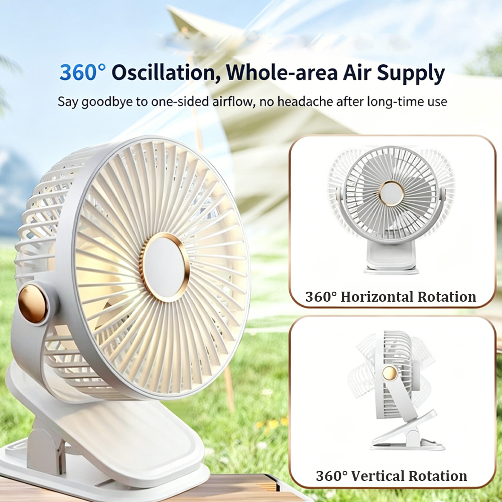 Home Office Gadgets - Portable Clip On Fan, 5 Speeds