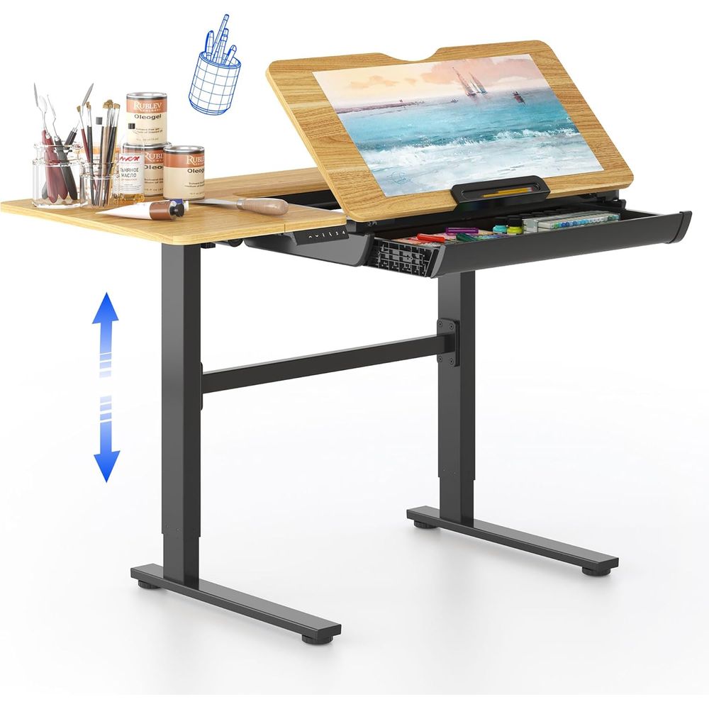 Home Office For - Adjustable Height Electric Standing Desk, 47.2x23.6,