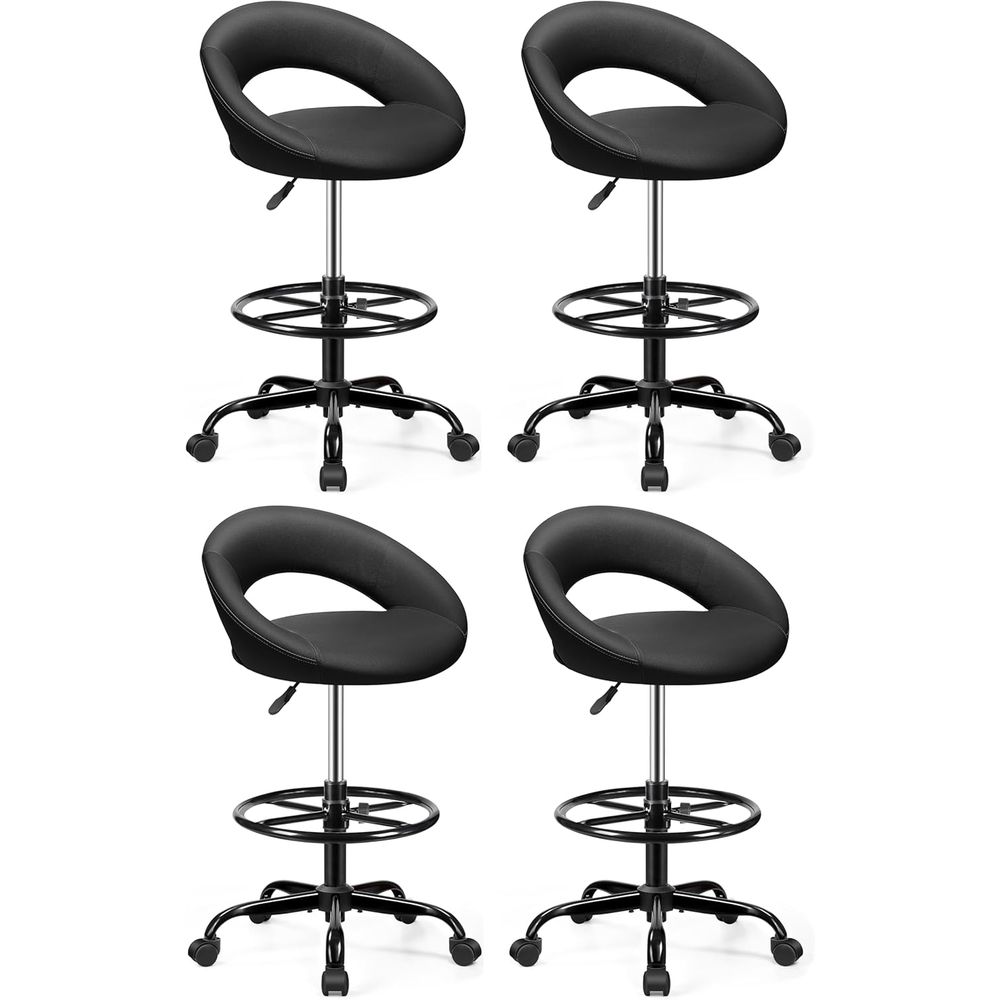 Home Office For - Adjustable Swivel Bar Stools with Back