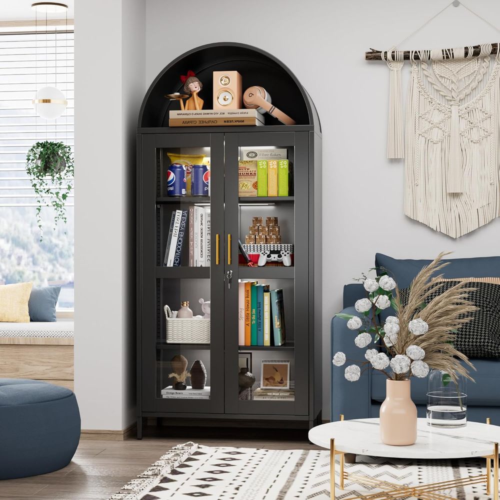 Home Office For - 78.74 Tall Metal Arched Cabinet with