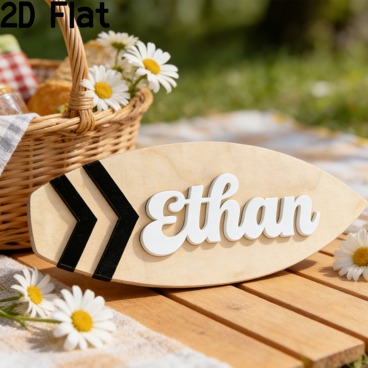 Home Office Gifts - 1Pc Custom Surfboard Wooden Acrylic Name
