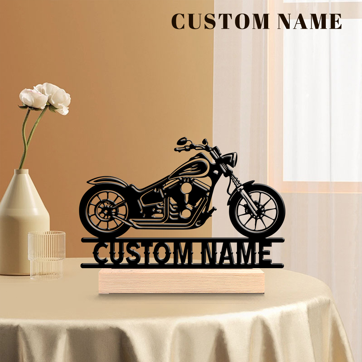 Home Office Gifts - 1Pc Csutom Name Road Motorbike Wooden