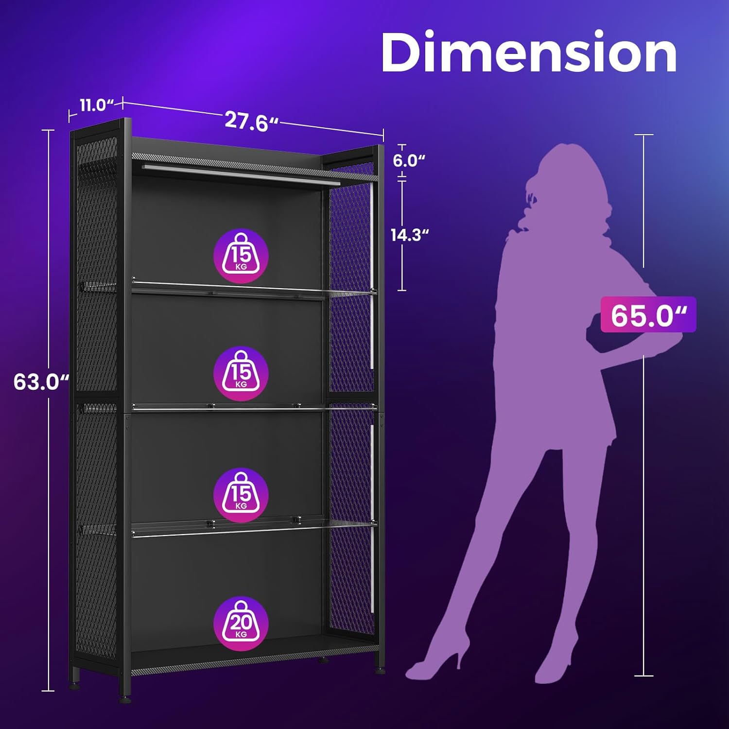LED Display Case with Glass Sh - Bookcase Wood Shelf ulasan dan harga
