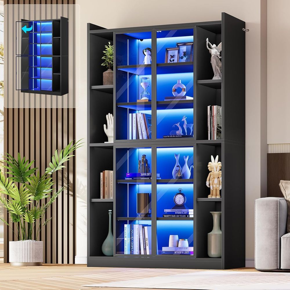 6-Tier Acrylic Glass Display C - Bookcase Wood Shelf ulasan dan harga