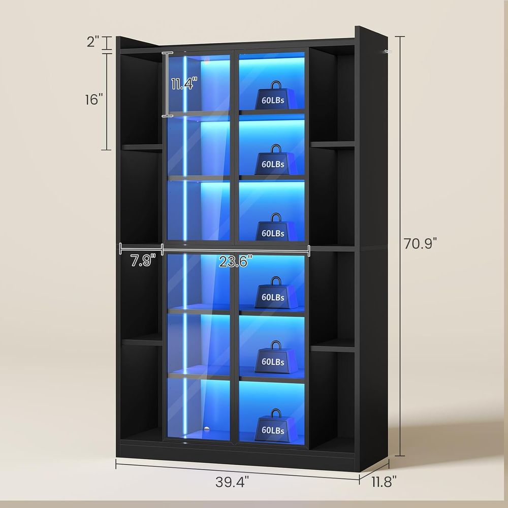6-Tier Acrylic Glass Display C - Bookcase Wood Shelf ulasan dan harga