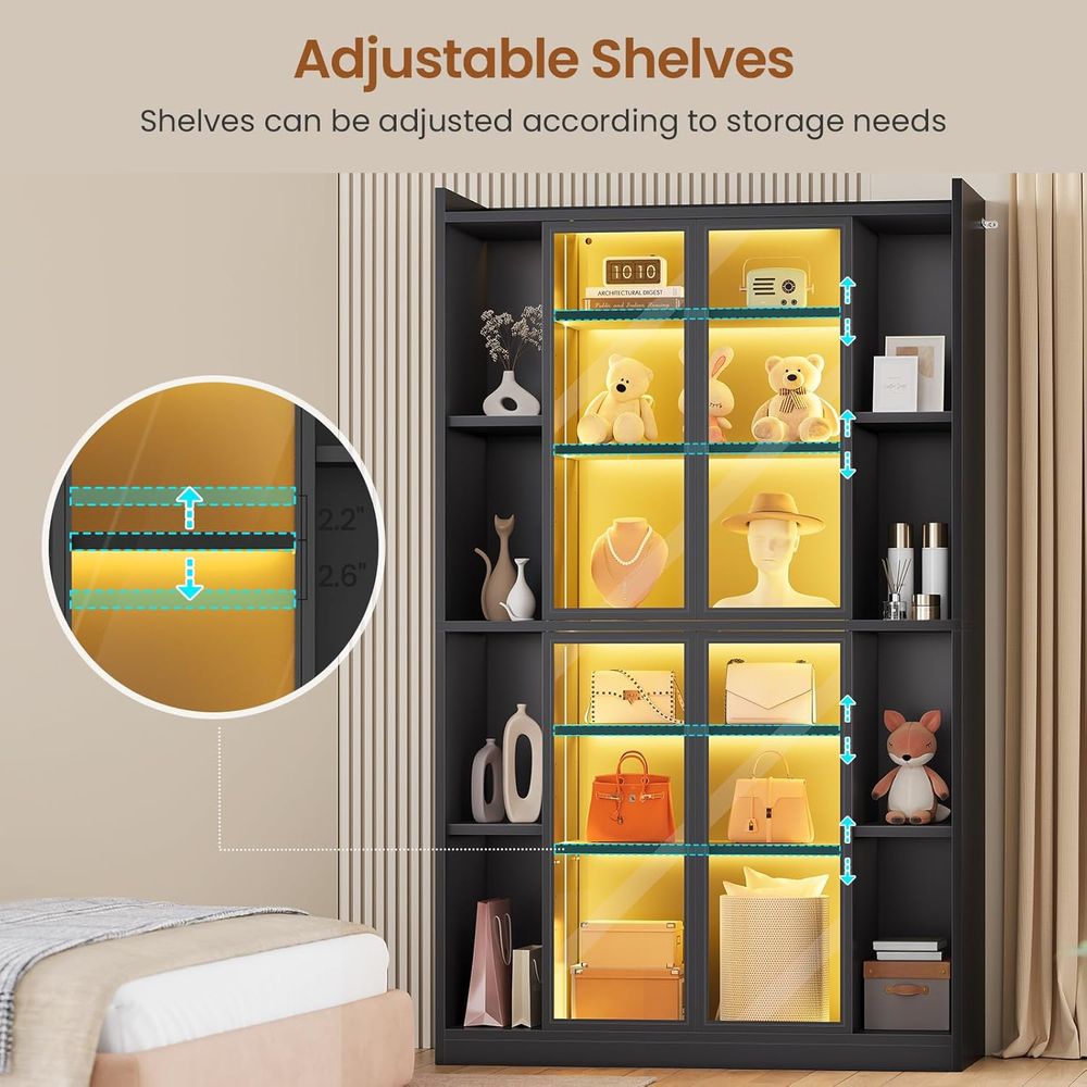6-Tier Acrylic Glass Display C - Bookcase Wood Shelf ulasan dan harga