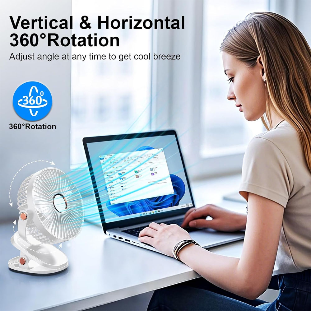 Portable Clip On Fan, 5 Speeds - Home Office Gadgets ulasan dan harga