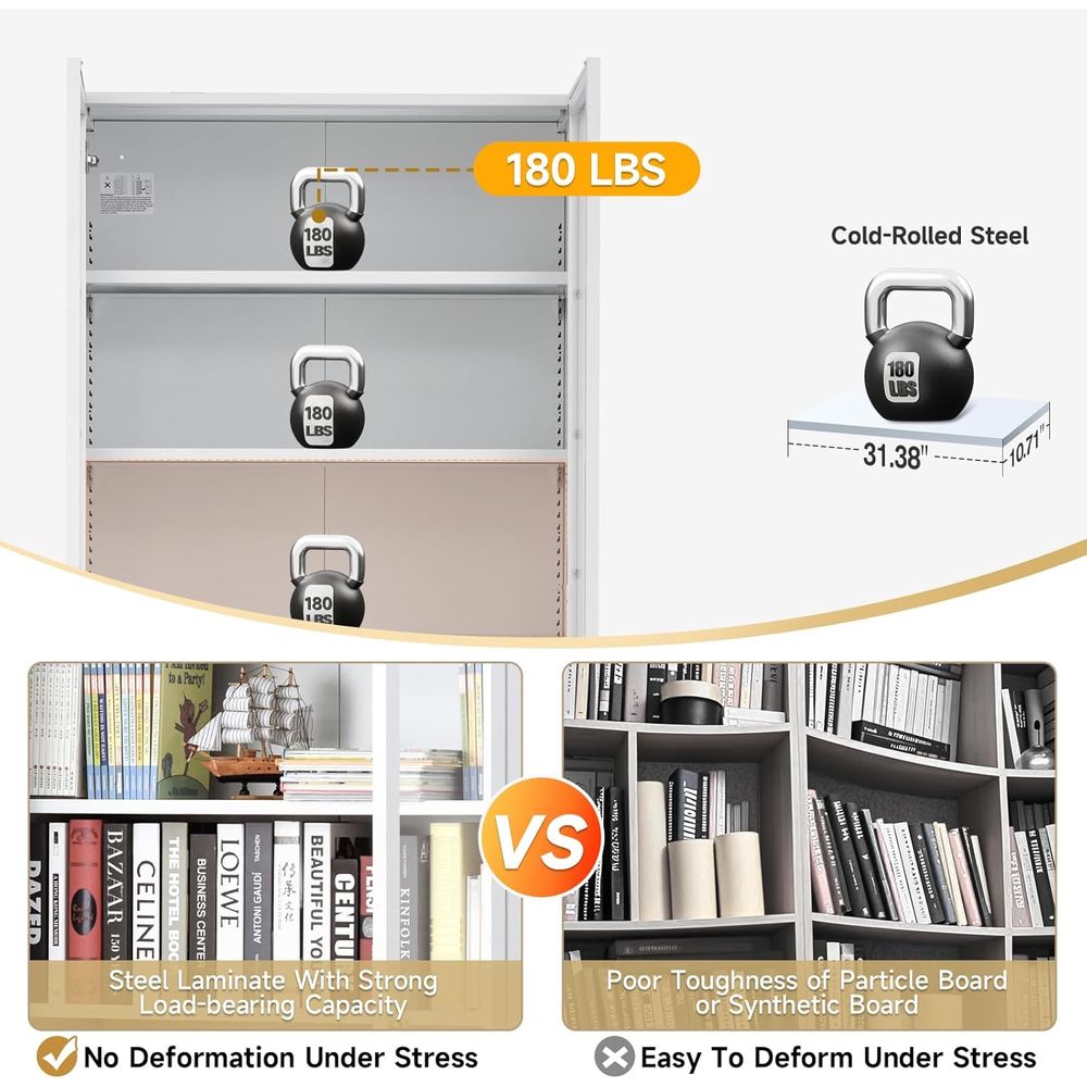 70.87 Tall Metal Bookshelf, 5- - Home Office For ulasan dan harga