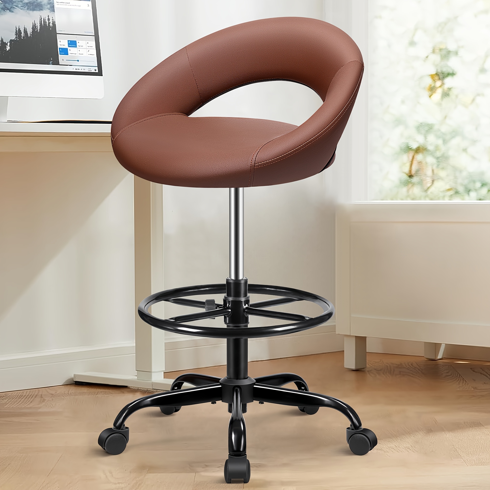 Ergonomic Drafting Chair - PU  - Home Office For ulasan dan harga