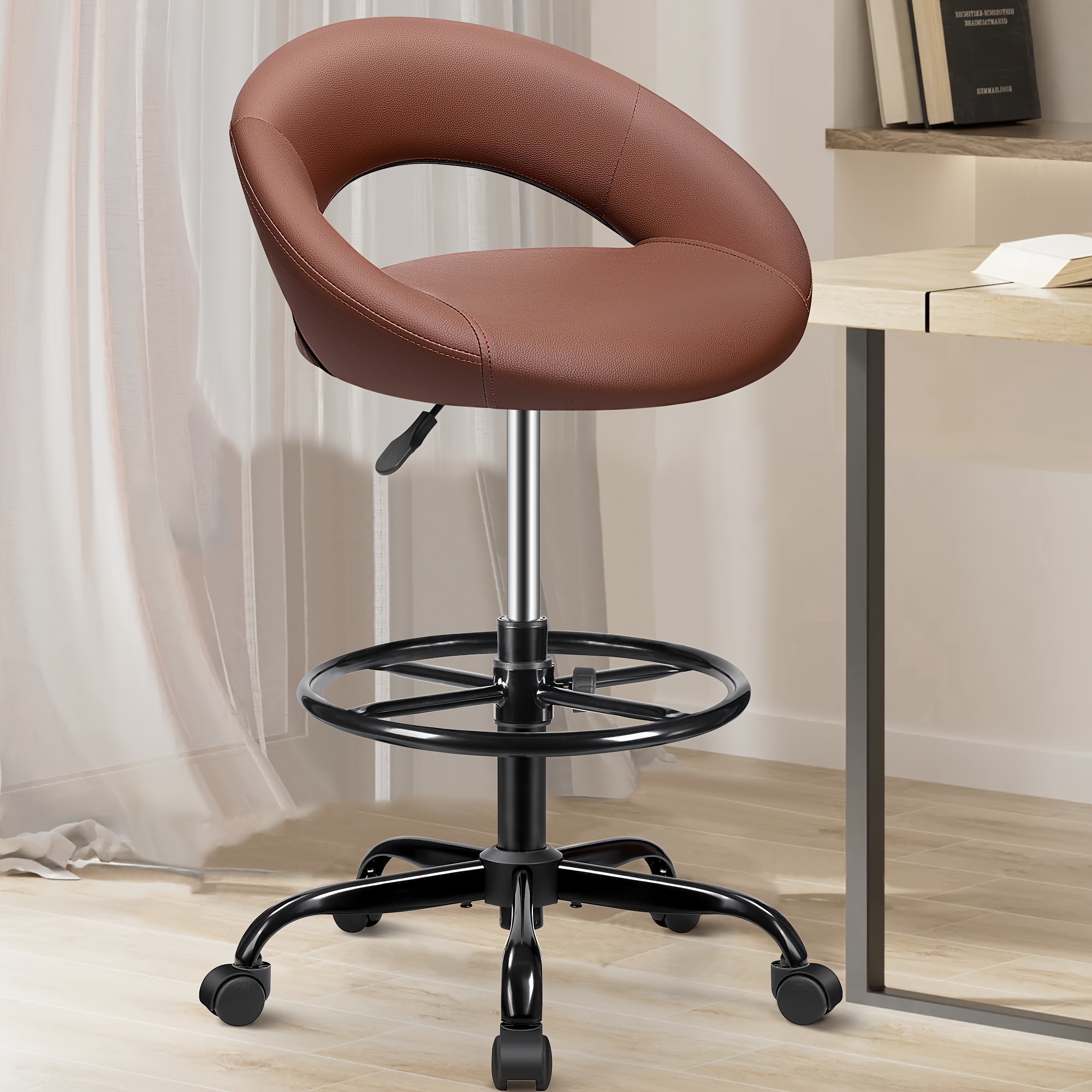 Ergonomic Drafting Chair - PU  - Home Office For ulasan dan harga