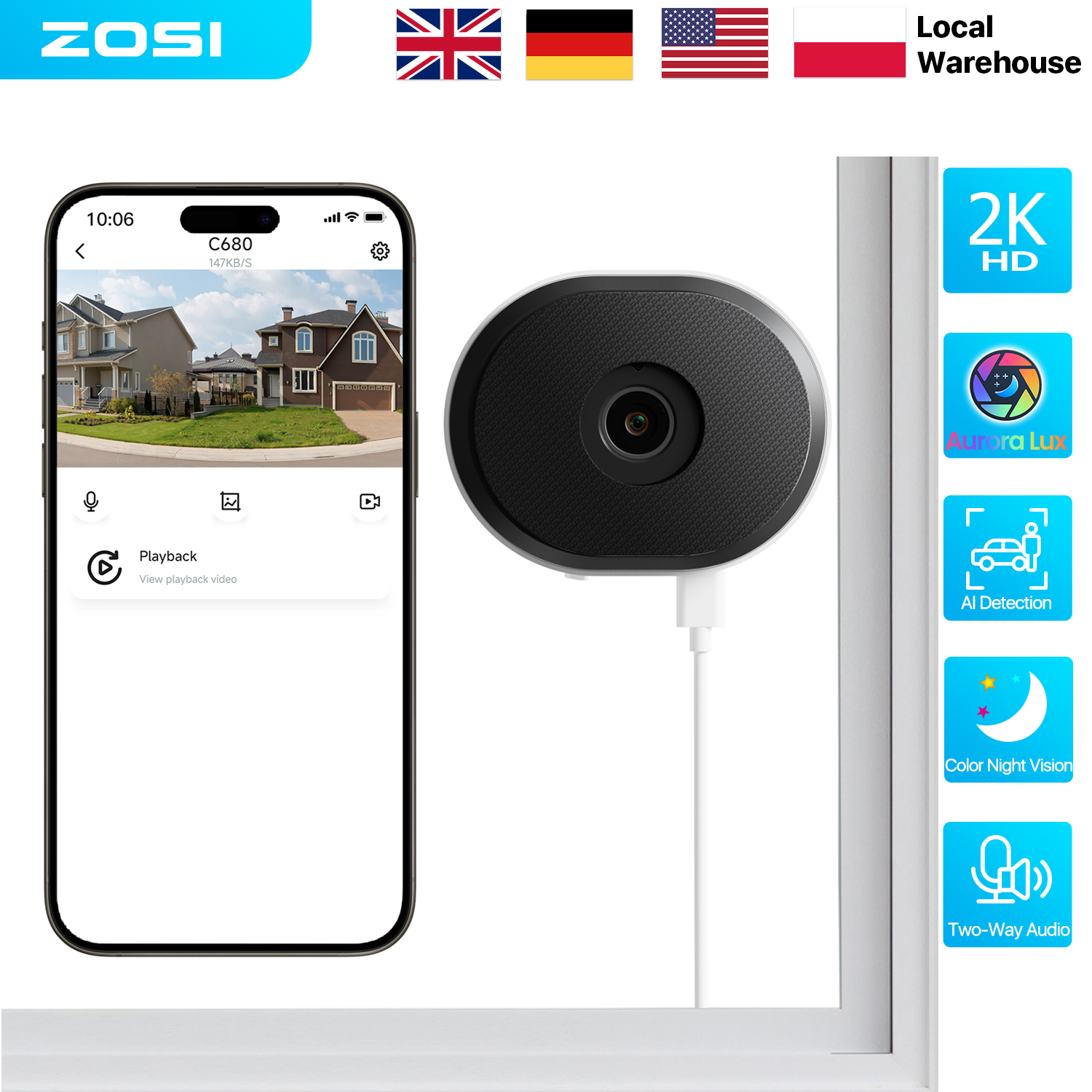 ZOSI C680 2K Window Security C - Home Office Email ulasan dan harga