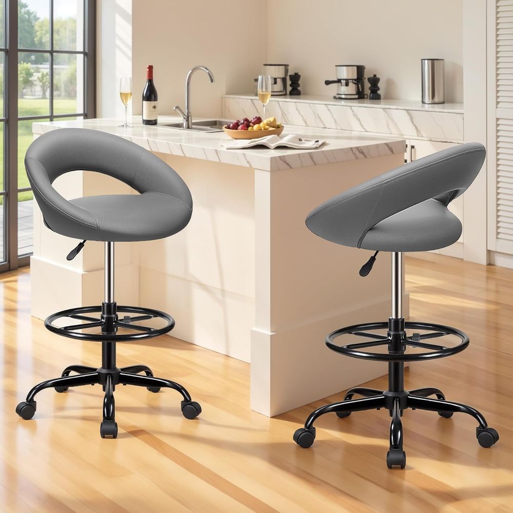 Gray 2-Pack Ergonomic PU Leath - Home Office For ulasan dan harga