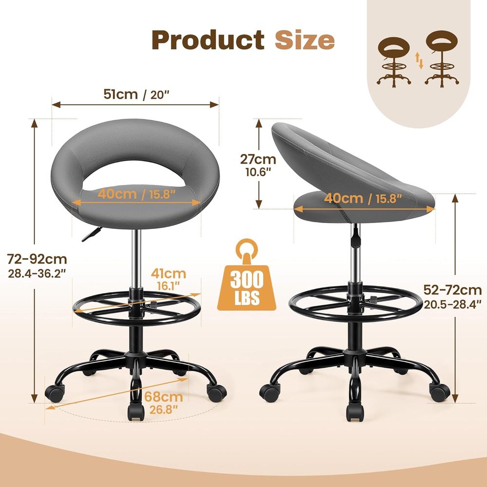 Gray 2-Pack Ergonomic PU Leath - Home Office For ulasan dan harga