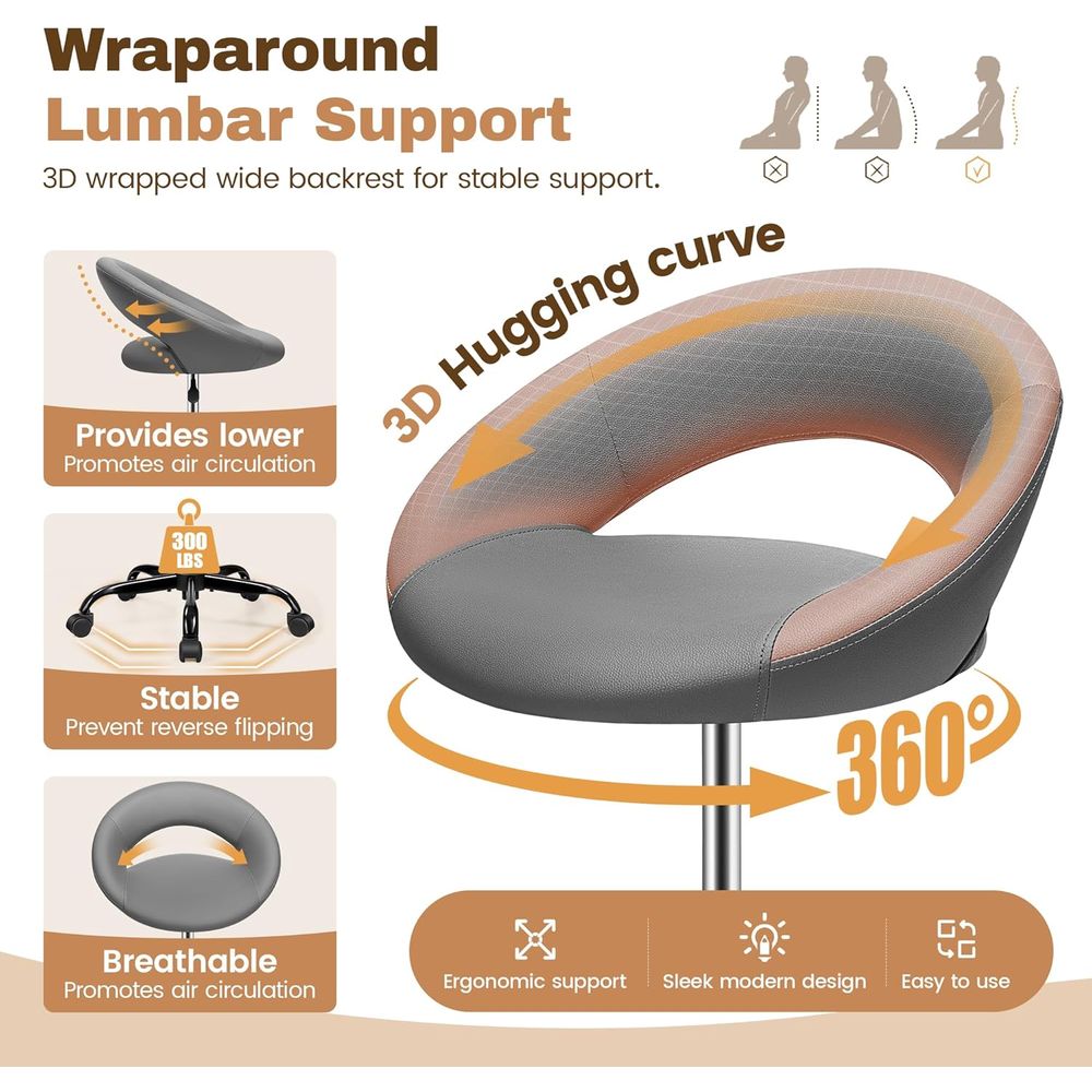 Gray 2-Pack Ergonomic PU Leath - Home Office For ulasan dan harga