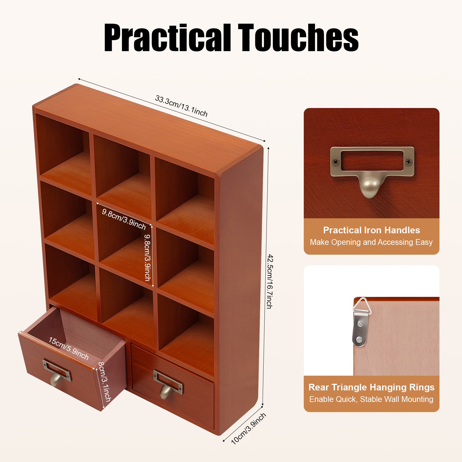 Storage Display Cabinet, 9-Cub - Bookcase Wood Shelf ulasan dan harga