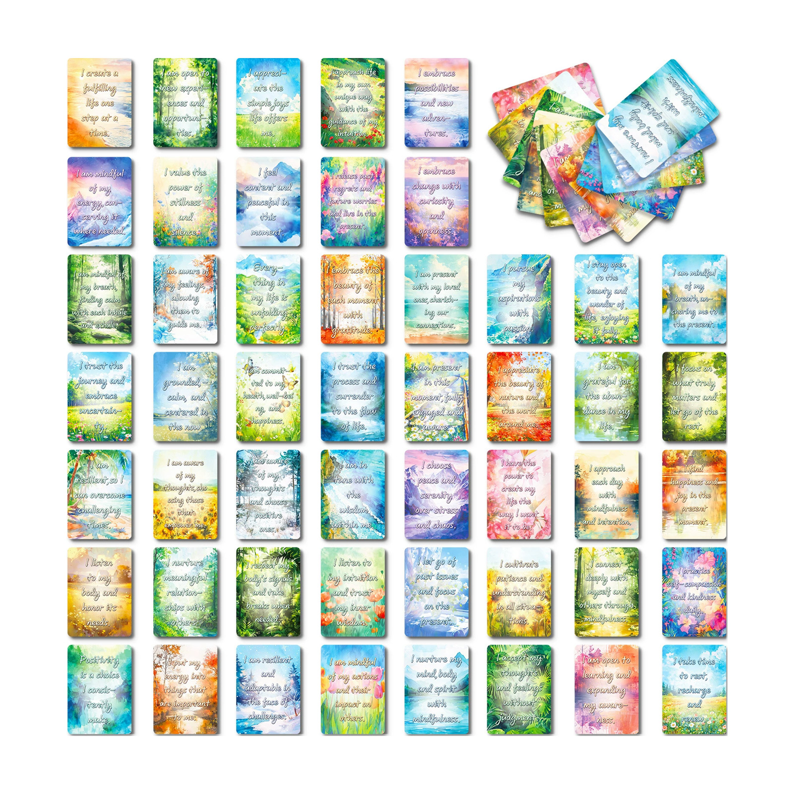 50Pcs Beautiful Watercolor Sce - Home Office Gifts ulasan dan harga