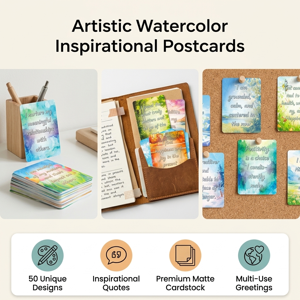 50Pcs Beautiful Watercolor Sce - Home Office Gifts ulasan dan harga