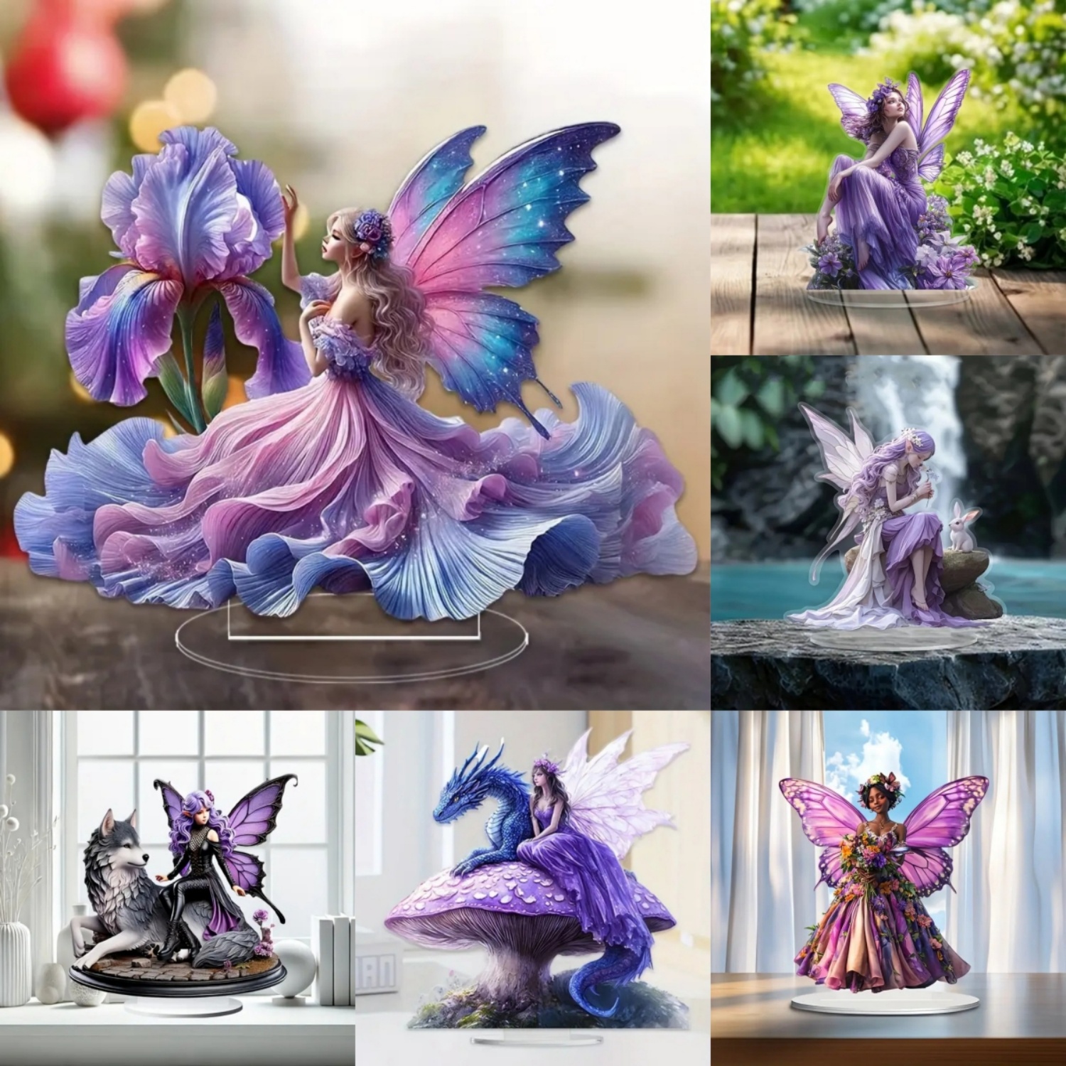 Fairy Statue,2D Flat Acrylic P - Home Office Studio ulasan dan harga