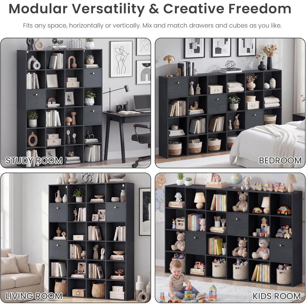 24-Tier Open Shelf Bookcase wi - Bookcase Wood Shelf ulasan dan harga