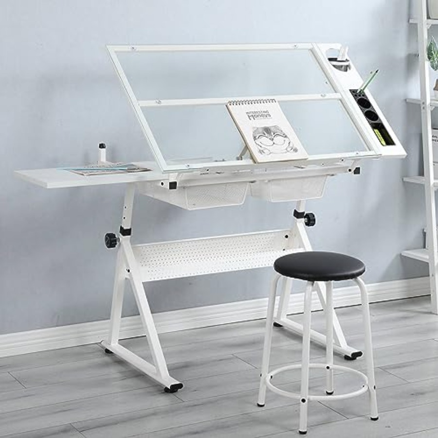 Drafting Table with Stool Mode - Home Office Studio ulasan dan harga