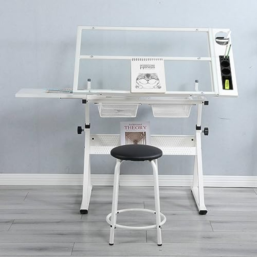 Drafting Table with Stool Mode - Home Office Studio ulasan dan harga