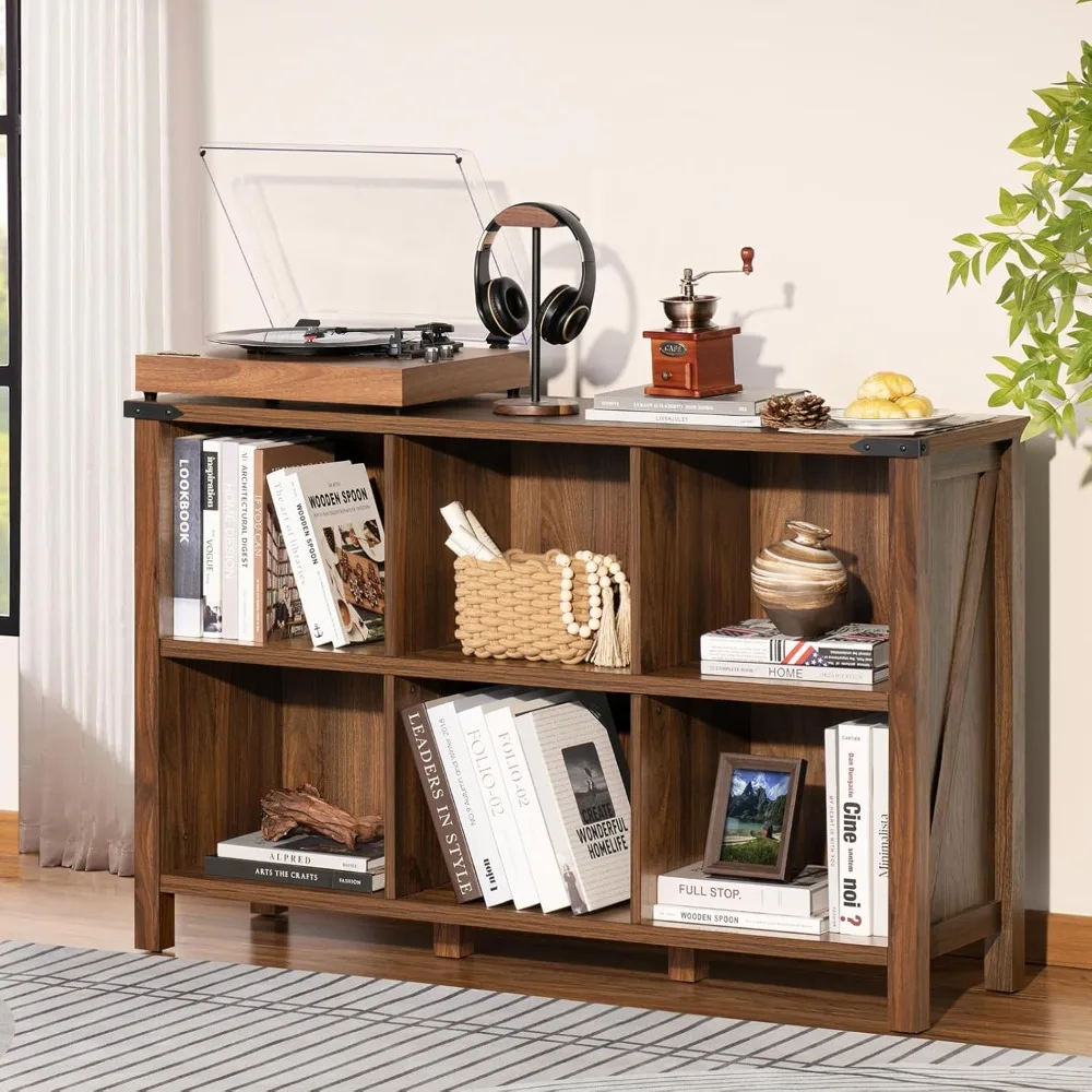 Farmhouse 6 Cube Book Shelf, W - Bookcase Wood Shelf ulasan dan harga