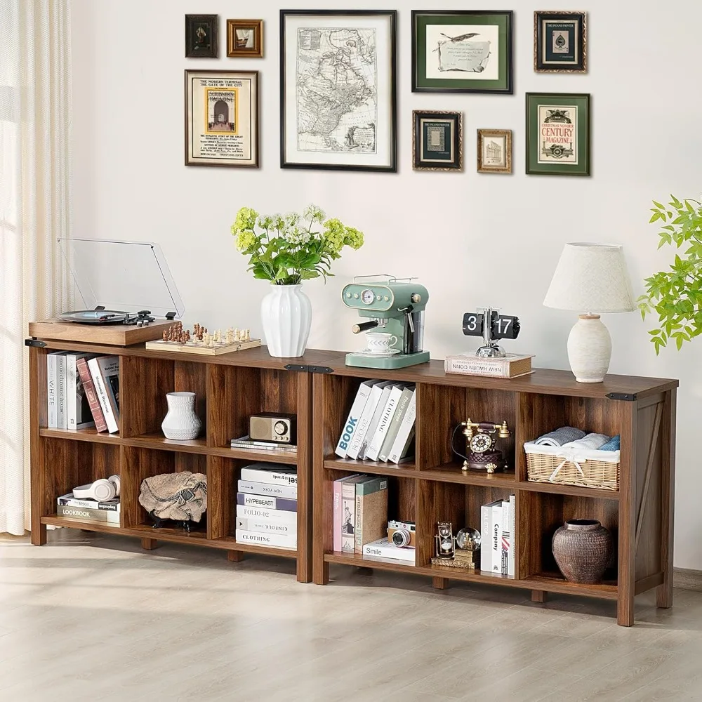 Farmhouse 6 Cube Book Shelf, W - Bookcase Wood Shelf ulasan dan harga