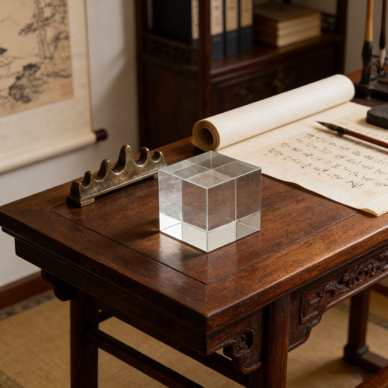 Square Crystal Paperweight Cle - Home Office Studio ulasan dan harga