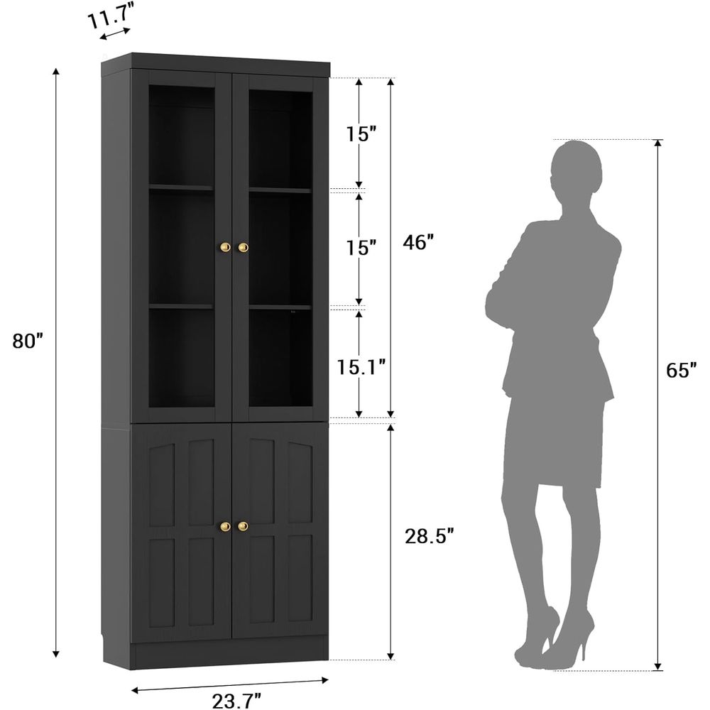 80 Tall Glass Door Bookcase wi - Home Office For ulasan dan harga
