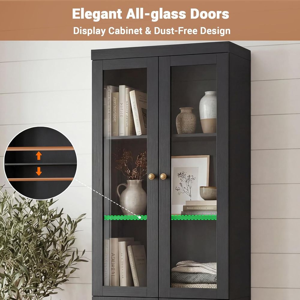 80 Tall Glass Door Bookcase wi - Home Office For ulasan dan harga