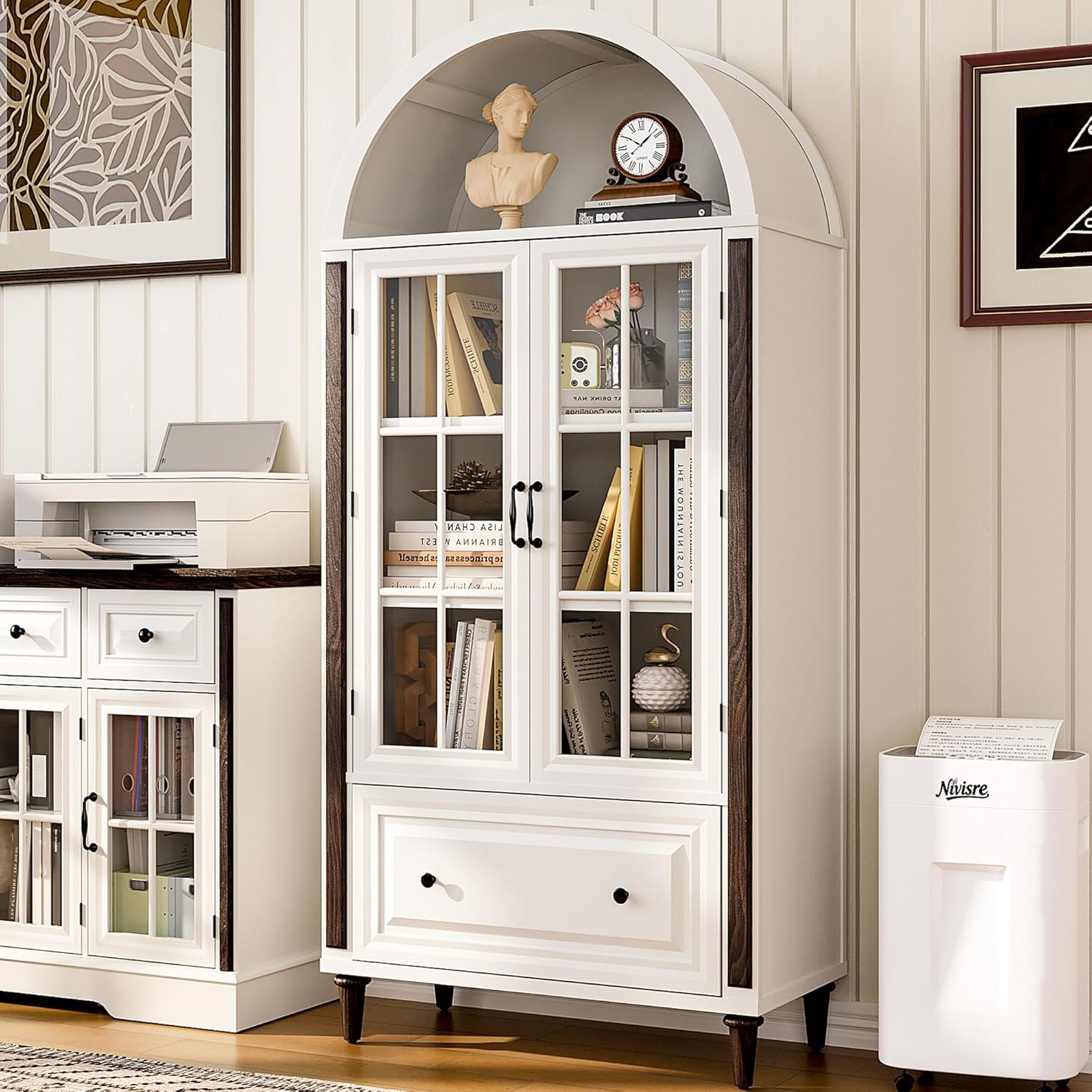 71” Handcrafted Arched Bookcas - Home Office For ulasan dan harga