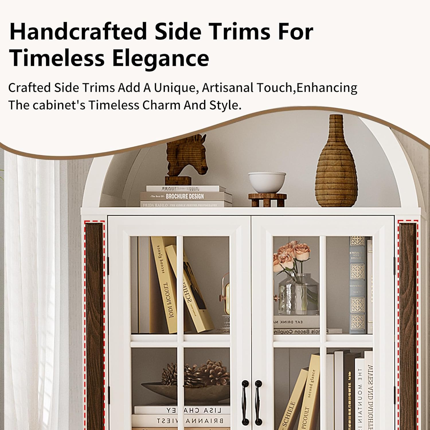 71” Handcrafted Arched Bookcas - Home Office For ulasan dan harga