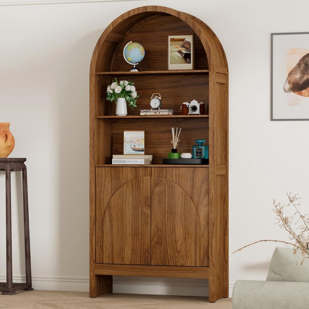 71 Arched 5-Tier Display Cabin - Bookcase Wood Shelf ulasan dan harga