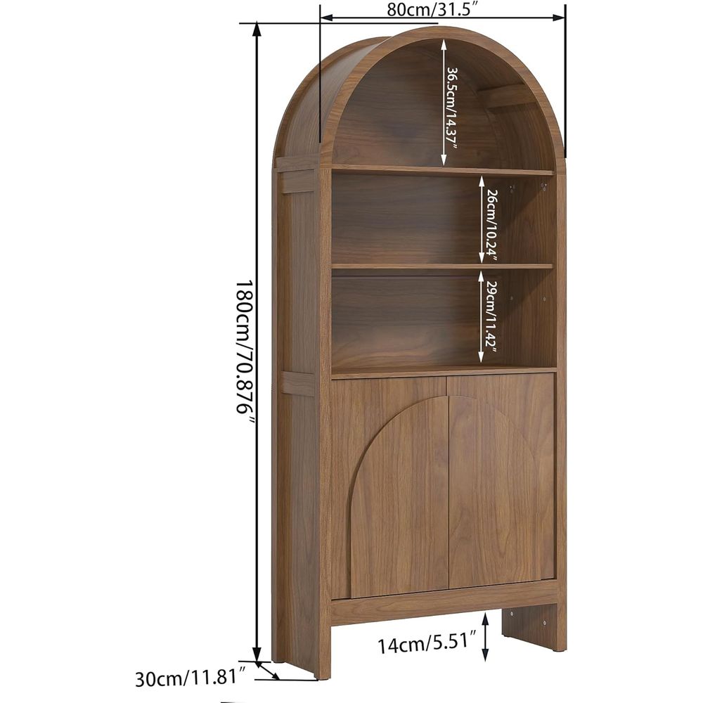 71 Arched 5-Tier Display Cabin - Bookcase Wood Shelf ulasan dan harga