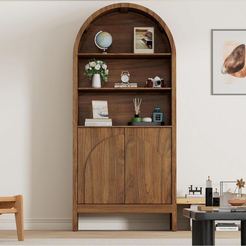 71 Arched 5-Tier Display Cabin - Bookcase Wood Shelf ulasan dan harga