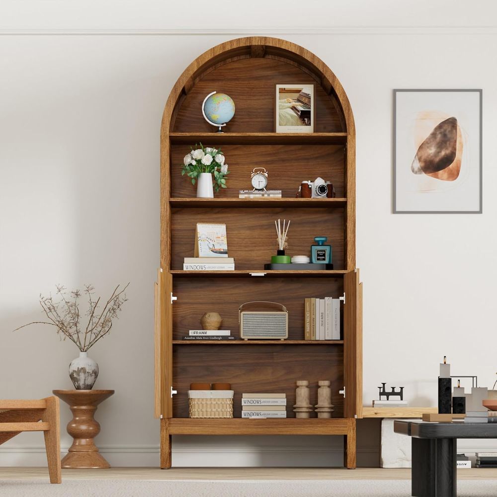 71 Arched 5-Tier Display Cabin - Bookcase Wood Shelf ulasan dan harga