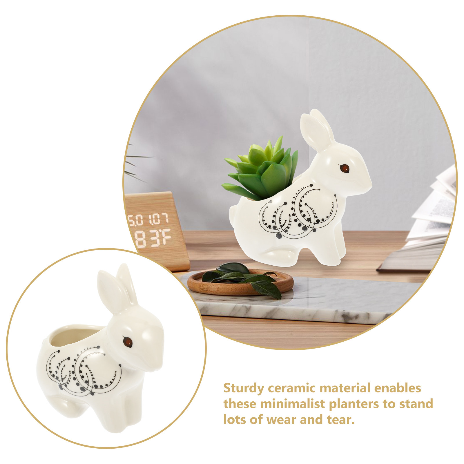 Rabbit Shaped Ceramic Flower P - Home Office Design Ideas ulasan dan harga