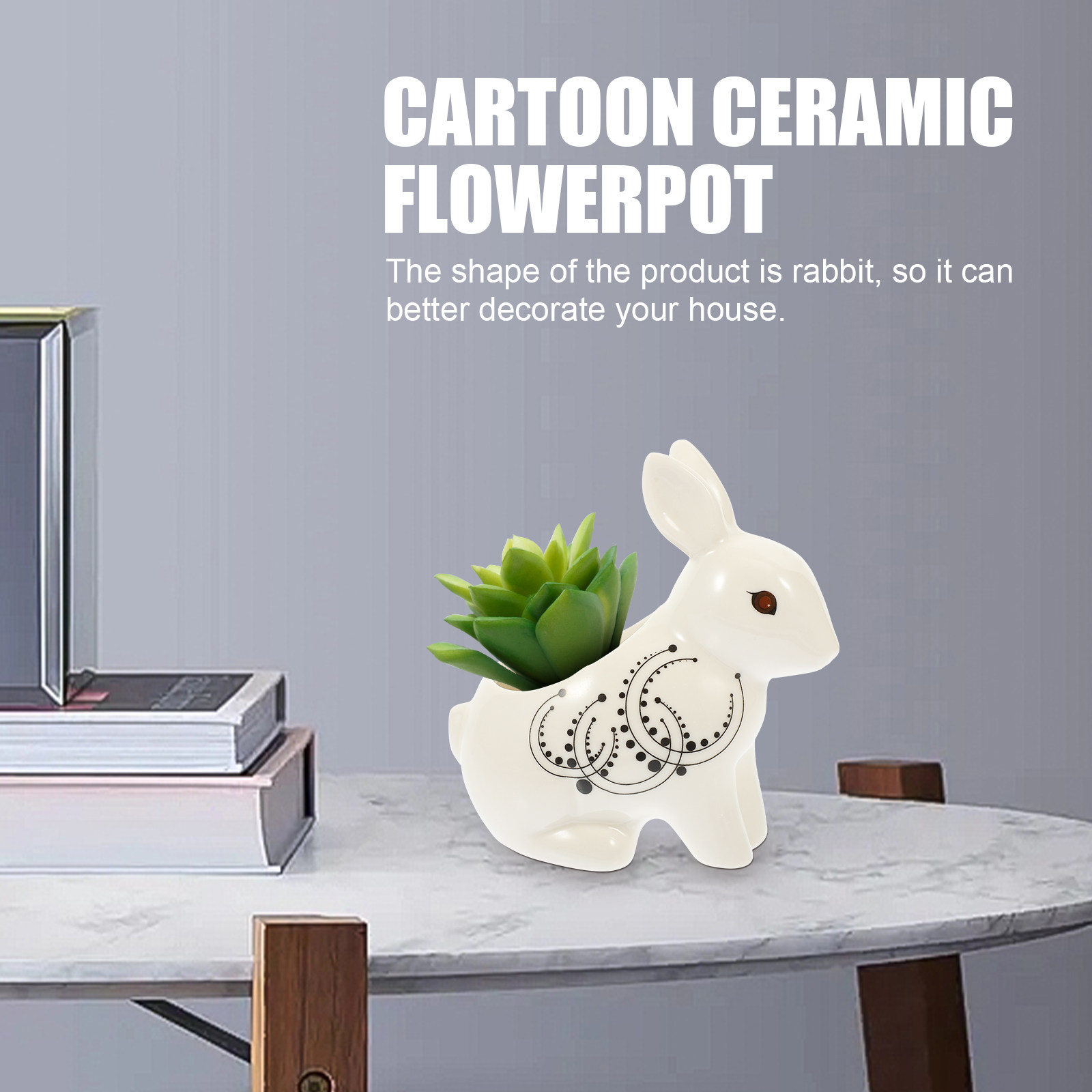 Rabbit Shaped Ceramic Flower P - Home Office Design Ideas ulasan dan harga