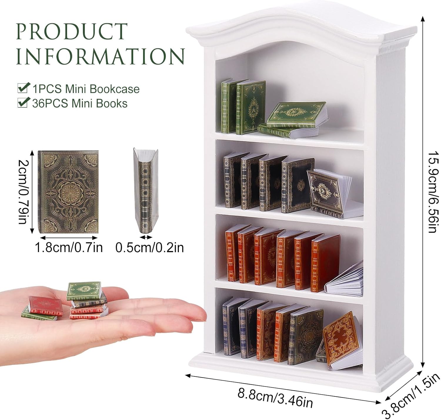 36 Pcs 1:12 Scale Dollhouse Mi - Bookcase Wood Shelf ulasan dan harga