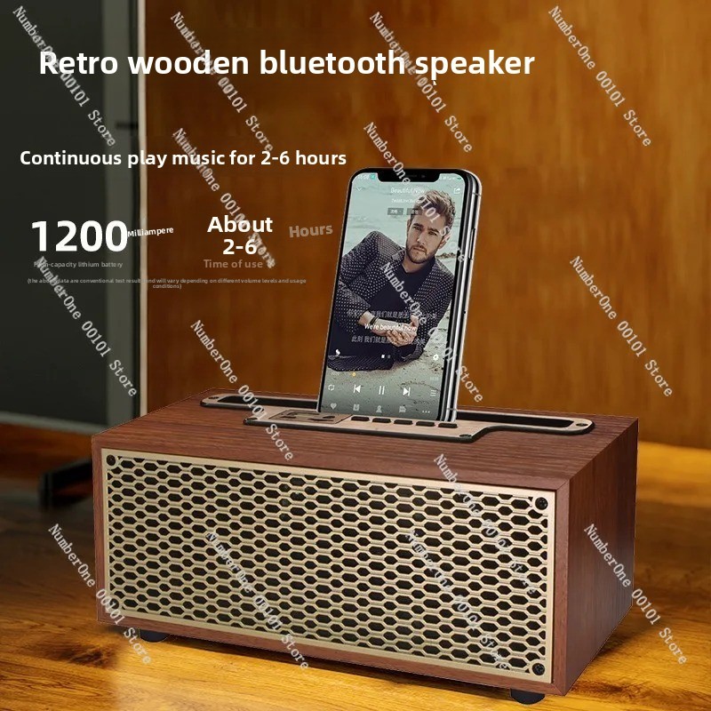 Retro Wooden Bluetooth Speaker - Home Office Studio ulasan dan harga