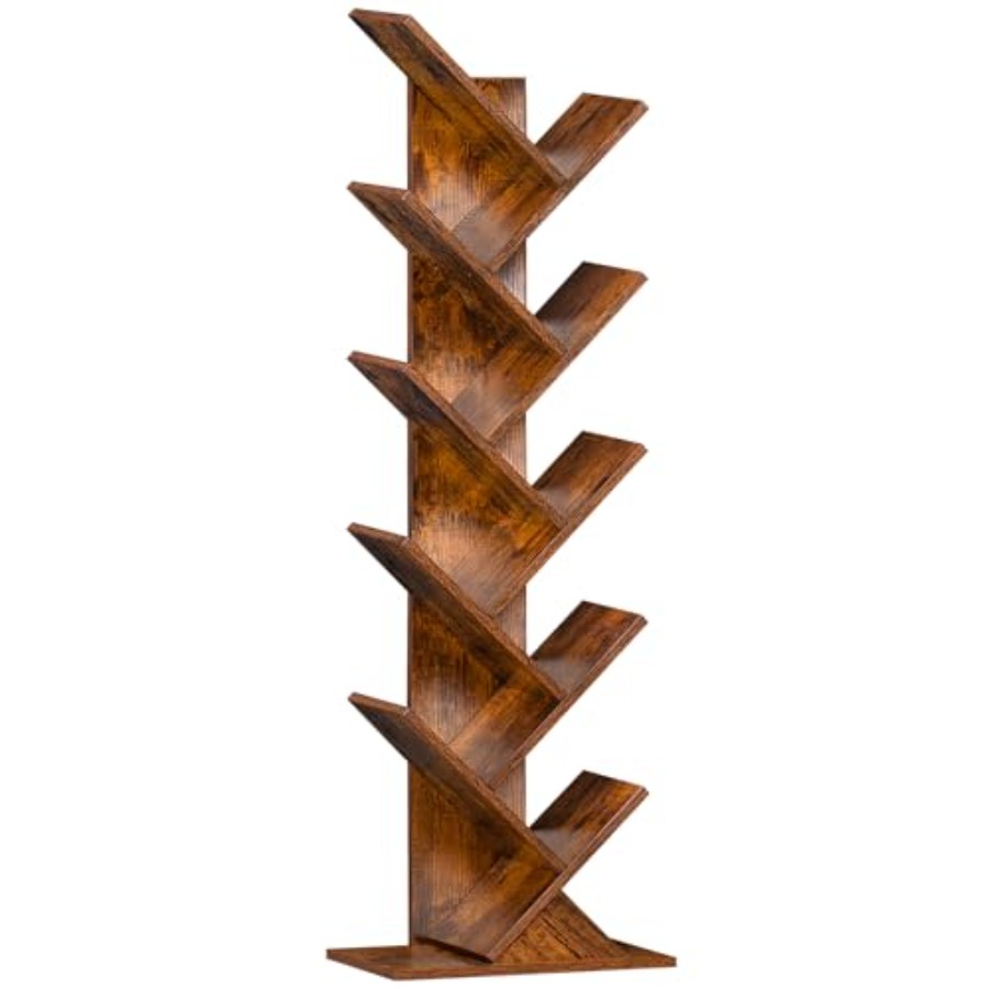 Tree Book Shelf, Floor Standin - Bookcase Wood Shelf ulasan dan harga