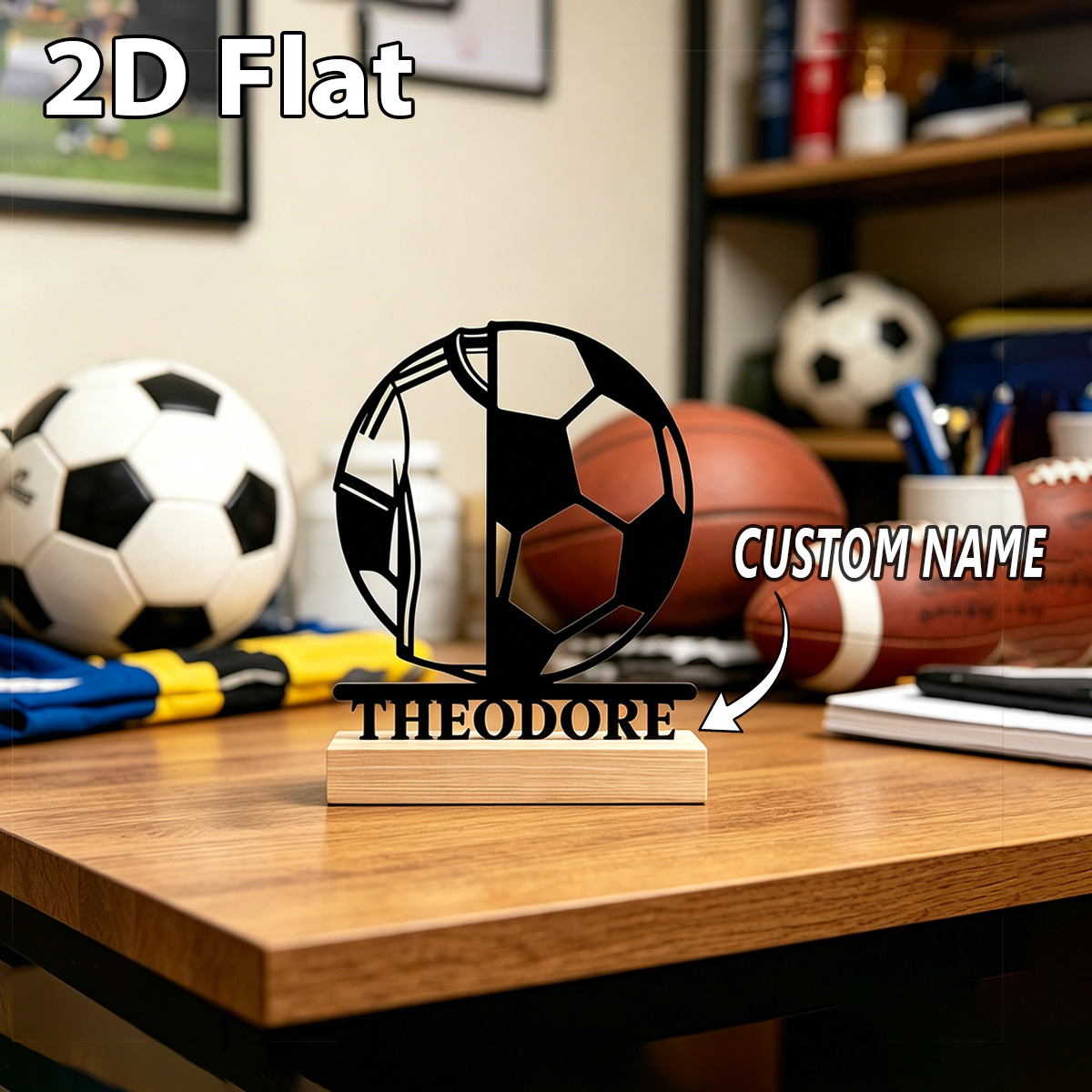 1Pc Csutom Football Soccer Woo - Home Office Gifts ulasan dan harga